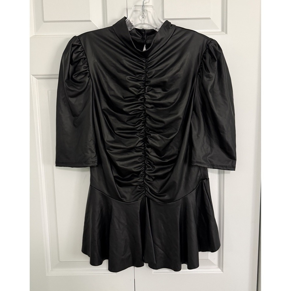 Y2K Style Goth Black Peplum Top Sz XL By Touch Me Witchy Vamp